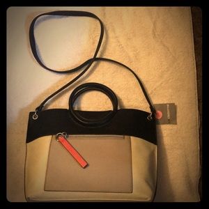 Satchel purse brown tan beige NWT